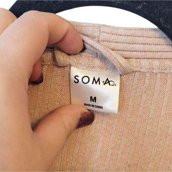 Soma Women's Light Blush Fuzzy Cardigan Size M - Picture 3 of 5